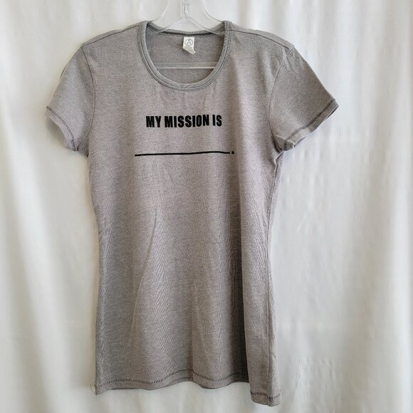 Alternative Apparel My Mission Is ____ Gray Short Sleeve T-Shirt Small - Picture 1 of 8